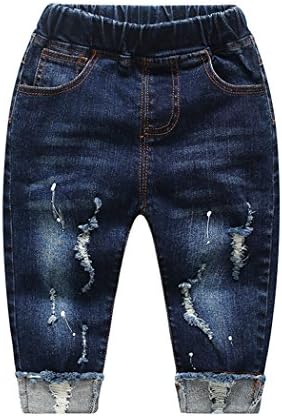 Kidscool Space bebê jeans de menino, calça de jeans elástica e elástica