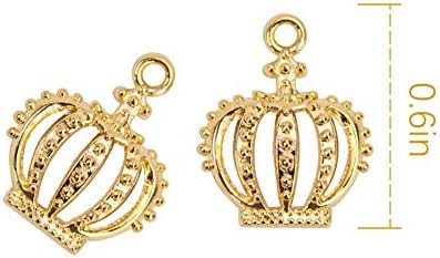 Auear, 100 Pack Fashion Gold Crown Charms Crown Charms Vintage Crown Pingente para pulseira de colar de jóias