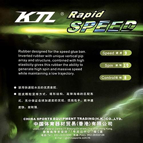 Marca: KTL LKT Rapid Speed ​​Pips-In Tennis Rubber com esponja