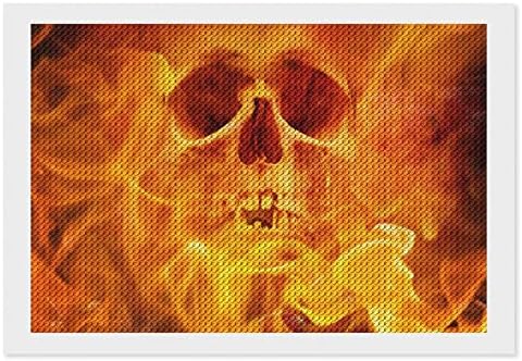 Fire Flaming Skull Diamond Pintura Kits 5D DIY DRINHA FILIOMENTO RETRAS DE ARTES DE PAREDE DE WALL Decor para adultos