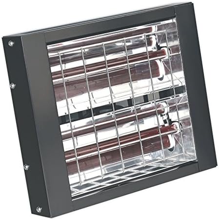 Aquecedor de quartzo infravermelho Sealey IWMH1500 para montagem de parede, 1500W/230V, 405 mm x 75 mm x 185mm