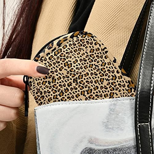 Caixa de organizador de comprimidos de estojo de textura de animal leopardo com zíper, portátil de peixe portátil de peixes de peixes de peixe para viagens em busca de hotéis em família acampamento 7 dias