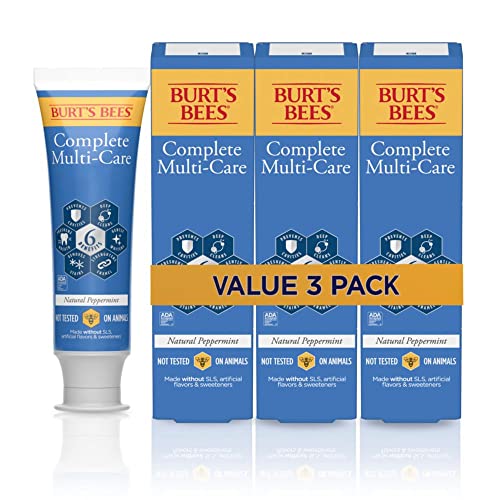 Crega de dente das abelhas de Burt Complete Multi Care, 4,7 onças, pacote de 3