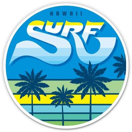 Surf Hawaii - adesivo de vinil de 12 decalque à prova d'água