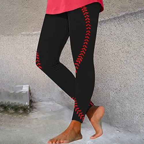 Highland Cow Workout Yoga Leggings para mulheres Altas pernas de cintura Baseball Imprimir calças de treino de trechos de