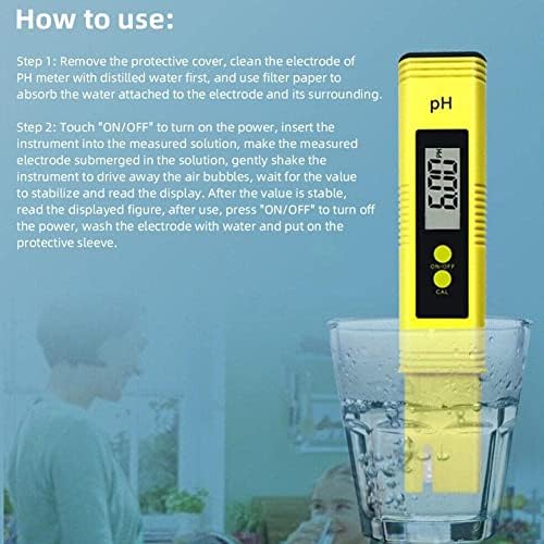 Medidor de água de água digital medidor de teste de qualidade com 0,00-14,00Ph de alcance de consumo de inasesurement Wate Aquariums,