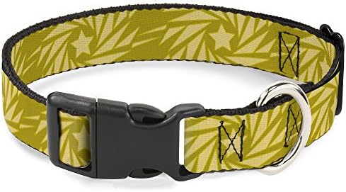 Fivela-down 13-18 Pinwheel Star Green Green/Beige Plastic Clip Collar, Wide Small