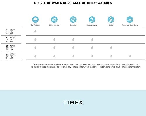 Timex feminino leitor fáceis Data de couro de couro de 38 mm de relógio