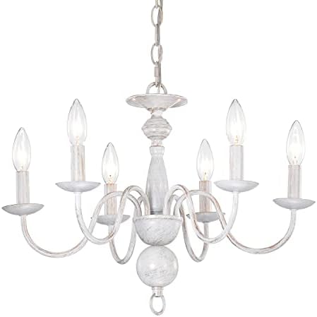 Lustre de lalula country lustre angustiado com 6 luzes de 6 luzes de lustre iluminada