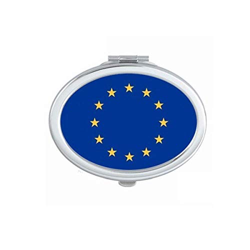 Bandeira nacional da UE Europa no país espelho portátil maquiagem manual de mão dupla lateral óculos