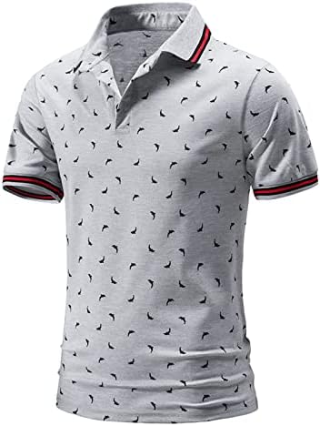 Camisas de pólo de Zdfer para homens, camisa de golfe de manga curta Verão de verão Print Sports Camiseta de algodão slim