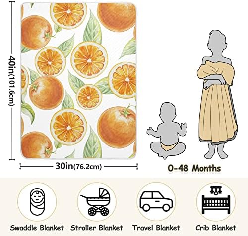 Cobertor cobertor de arremesso de algodão laranja para bebês, manta de recebimento, cobertor leve e macio para berço,