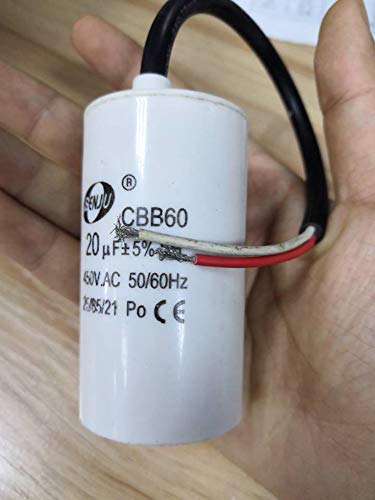 YXQ 20UF CBB60 CILINDRO CAPACITOR 450VAC 5% MOTOR RUN SH 2 WIRE