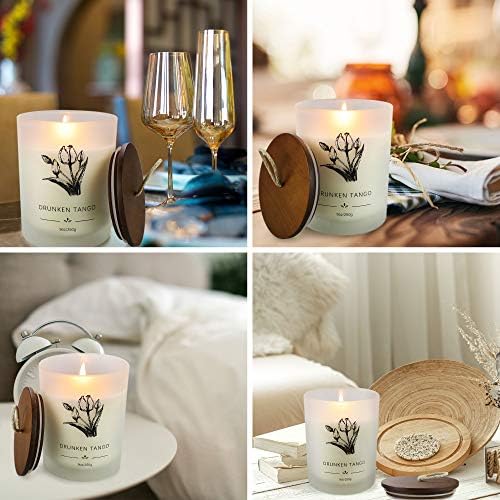 4 Pacote de velas para chumação em casa, Candles de aromaterapia Presentes para mulheres, cera de soja de 200 horas de duração