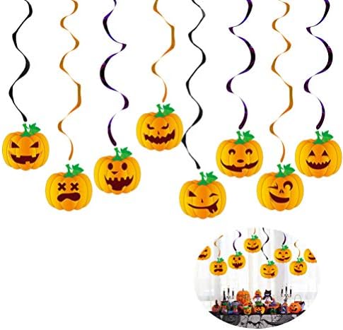 AMOSFUN HALLOWEEN pendurado em redemoinho de abóbora de swirl decoração pendurada para decoração de festas de halloween