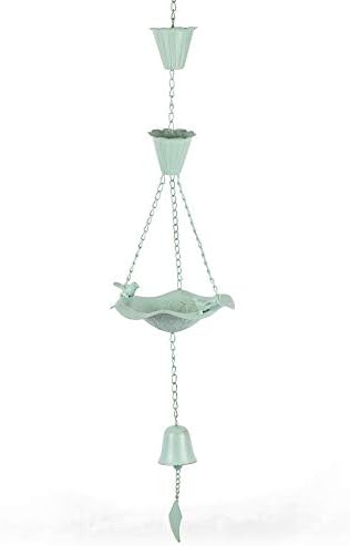 Transpac Mint Green Bird 65 polegadas Metal decorativo ao ar livre