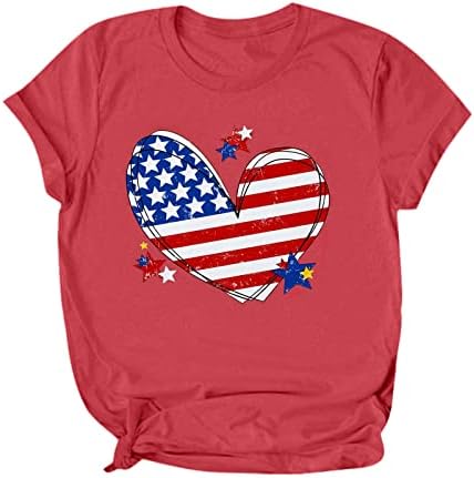 Miashui pacote de camisetas femininas feminino grande Independence Day camise