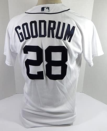 Detroit Tigers Niko Goodrum 28 Jogo emitido POS Usado White Jersey 42 DP37212 - Jerseys MLB usada para jogo MLB