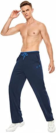 Calça de moletom de malha de malha de Yundobop com bolsos abertos calças de exercícios para treinamento de yoga atlético de treinamento