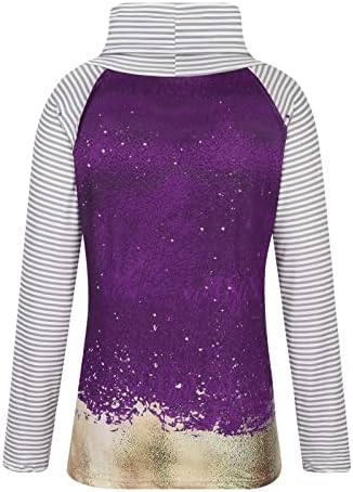 Moldomotas de Butterfly Mock Mulheres Moda Casual Casual 2022 Subra-camiseta listrada Tampo listrado de manga longa Blusa