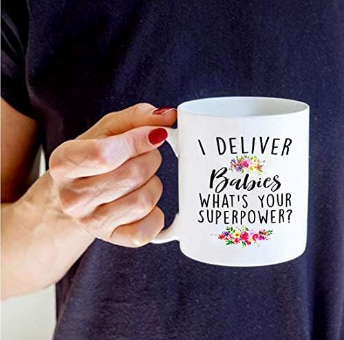 WALDEAL Eu entregue bebês qual é a sua caneca de café de superpotência, nascimento em casa, obrigado caneca por parteira, doula,