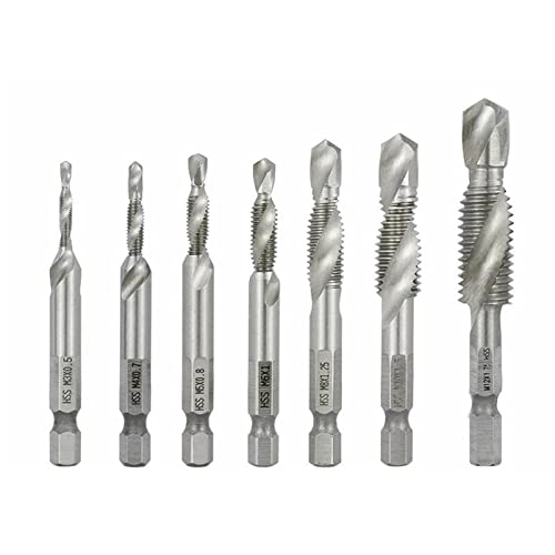 Tap métrica hexágica Tap combinada Tap e broca de flauta espiral HSS Freque para parafuso Torneira Torneira M3 M4 M5 M6