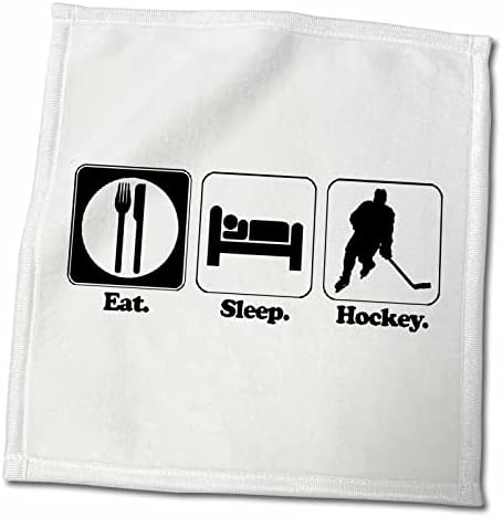 Design de estilo de vida engraçado de rosa 3d rosa Eat Hockey Hand/Sports Toalha, 15 x 22