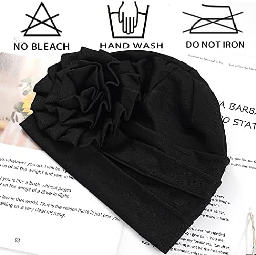 Bohend Women Turban Flower Head Band Bap pré-amarrado Chapeiro de lenço pré-amarrado Chapéus