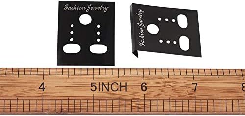 PANDAHALL 100pcs retângulo Brincho de plástico Cartões de exibição de jóias pretas Veludo 1.49x1,18 polegadas