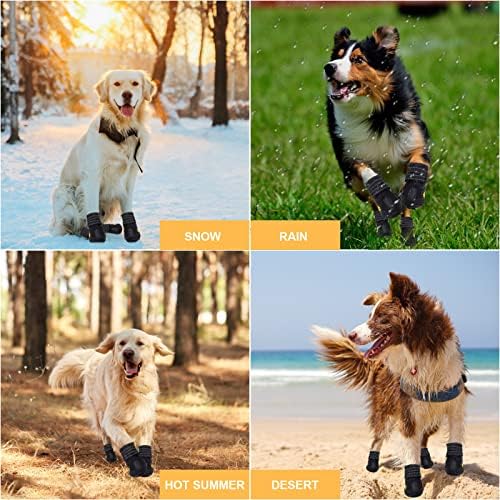 Botas de cachorro para cães grandes, cães médios e guardas de pata para invernos nevados, estradas quentes de verão, dias de