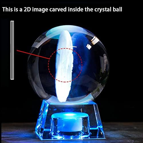 Bola de foto de cristal 2D personalizada, personalizada seu próprio globo de imagem com base colorida de LED, presente