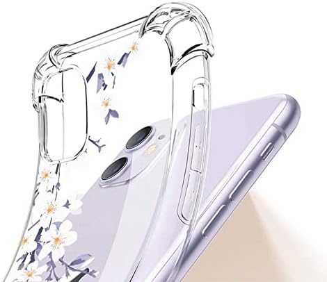 Xeeue Flor clara projetada para iPhone 11 Case com protetor de tela, TPU Soft TPU Proteção à prova de choque Tampa