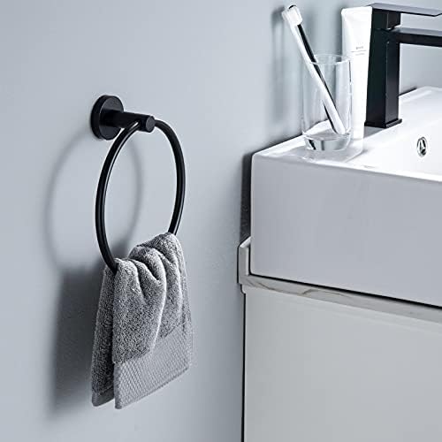 Torneira de banheiro Kes Modern 4 polegadas Centet Vaity Torneira e Kes Bathrowel Ring Sus 304 Aço inoxidável preto fosco, L4117LF-BK+A2180DG-BK