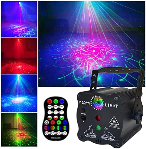 Club DJ Disco Strobe Lights para festas 60 Padrões a laser e luzes de fundo RGB LED Background Som ativado com controle