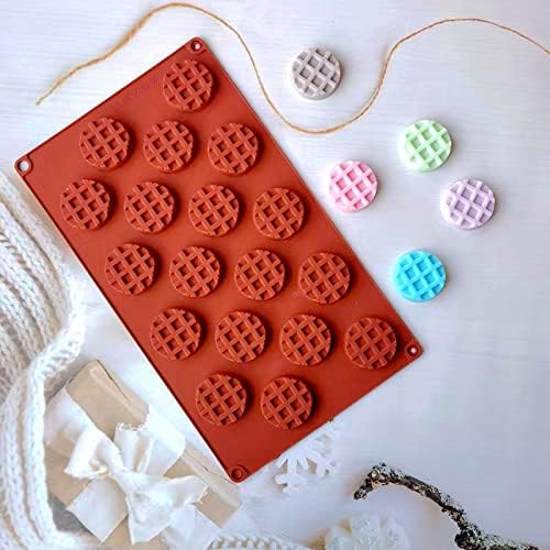 Conjunto de moldes de waffle de silicone, 2pcs/conjunto 18/20 Cavidade mini molde de waffle waffle waffle, fofo de biscoito de bolo