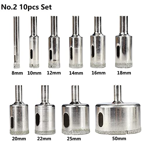 Diamond Drill Bit 3-50mm para vidro ladrilho de mármore hole hole hole hole drill bits ferramenta elétrica cortador de broca 10pcs