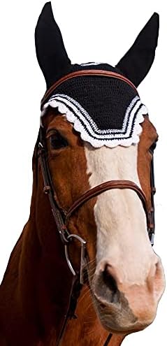 Couture Equine Couture Fly Paphonet com Silver Lurex & Contrast Color - Pony Color - Marinha/Branca, Tamanho - Completo