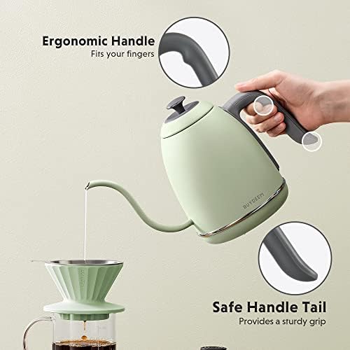 BuyDeem K821 Kettle elétrica de ganso com controle de temperatura variável, despeje sobre chaleira de chá de café, aço inoxidável