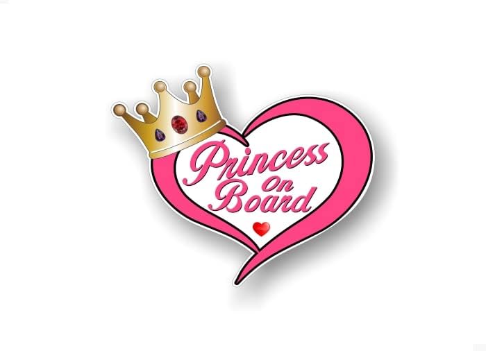 Princesa a bordo 6 '' Gold Crown Vinyl Decal