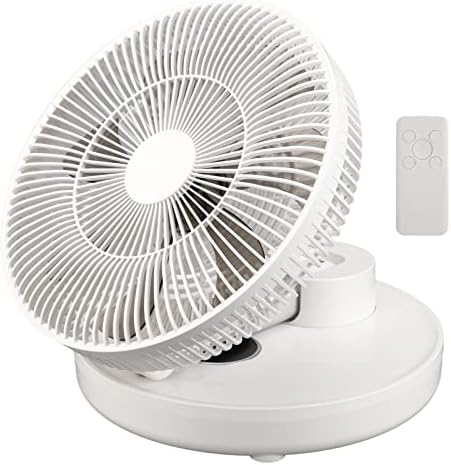 Ventilador de piso retrátil com controle remoto, portátil Recarregável USB Table Table Desk Film com altura ajustável,