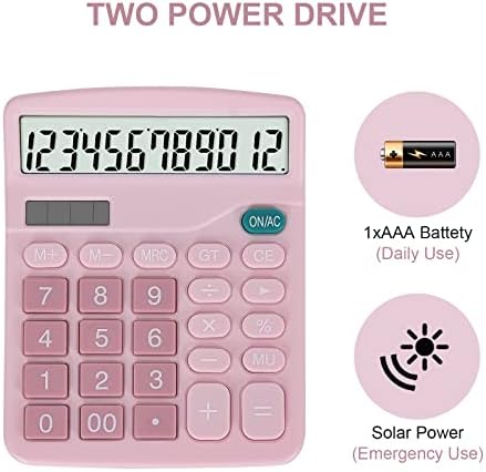 Calculadora padrão básica eoocoo calculadora de desktop de 12 dígitos com grande exibição LCD e botão sensível para