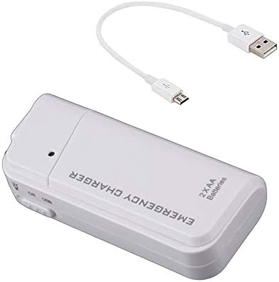 Carregador de viagem portátil de bateria AA Compatível com Vivo T1 5G e Recharger de emergência com luz LED! [Branco]