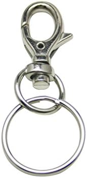 TIANBANG Silvery Comprimento: 1,65 Anel oval de lagosta Garra com anel de chave de 1 para pacote de cinta de 15
