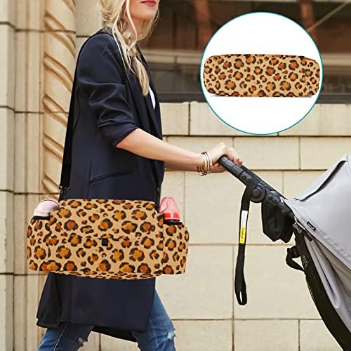 Cataku Brown Tiger Animal Print Carstroller Organizer Bag Baby Universal Ftroller Acessórios Bolsa com 2 porta -copos Bolsa de armazenamento