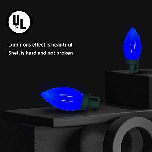 Parkim C9 Luzes de Natal ao ar livre 50 LEDs de morango azul Luzes de barbas à prova d'água de Natal Tree Indoor Decoration Plug