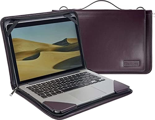 Broonel Purple Leather Laptop Messenger Case - Compatível com o laptop Chuwi Gemibook 13
