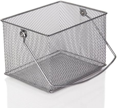 YBM Home Mesh Wire Armazenador de alimentos Cesta de lixeiras com alça para despensa de cozinha, armários, banheiro,