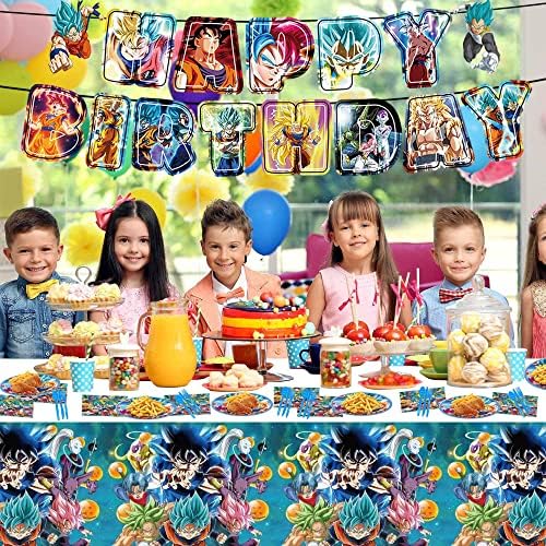 Dragon Birthday Party Decorações, suprimentos para festas de dragão incluem banner de aniversário, utensílios de mesa, guardana