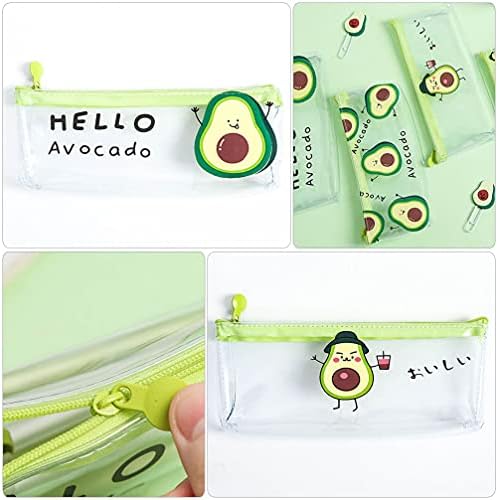 Bolsa de caneta de frutas de cabilock 4pcs transparente com zíper de caneta de caneta portátil portátil Bolsa de higieness