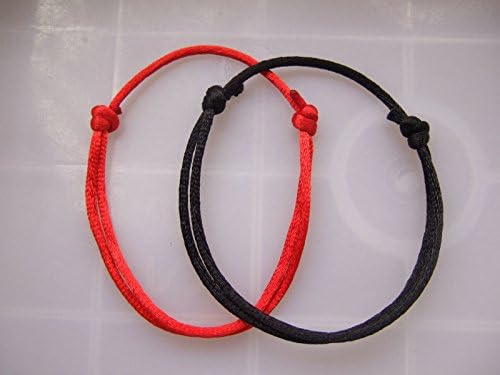 Fonphisai Shop 2pcs simples unissex vermelho e preto corda Kabbalah